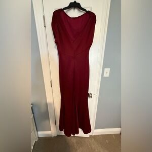 Elegant Burgundy Gown stretch Fabric size 12-14 or Handmaids Tale Cosplay